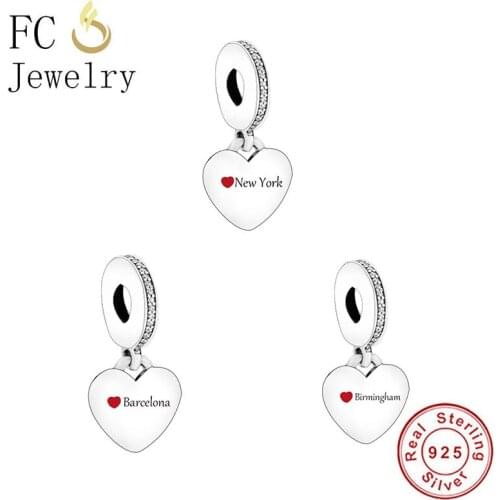 FC Jewelry Fit Original Brand Charm Bracelet 925 Silver Manchester New York Barcelona London Pendant Bead Craft Berloque 2020
