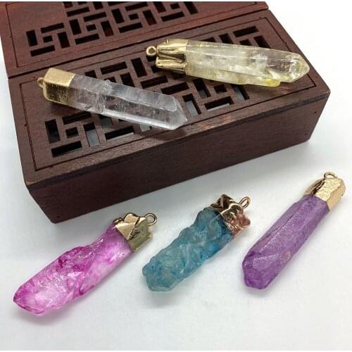 Natural Stone Color Crystal Necklace Pendant Irregular Shape Ladies DIY Gift Bracelet Earrings Jewelry Accessories Wholesale