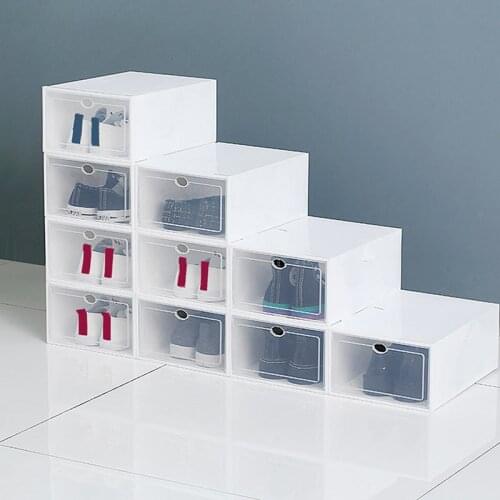 Plastic Shoe Box Storage Box Thickened Transparent Shoes Storage Anti-oxidation Drawer Type Shoe Cabinet Shoe Rack Storage Box