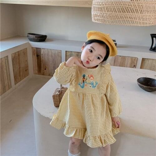 Girl Dress Kids Baby Gown 2021 Yellow Spring Autumn Toddler Princess Outwear School Beach Uniform Dresses Children Clothing