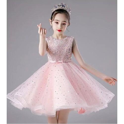 Dress For Girls Wedding Party Dresses Kids Princess Christmas Vestido Children Girls Clothing Sequin Tulle Flower Girl Dresses