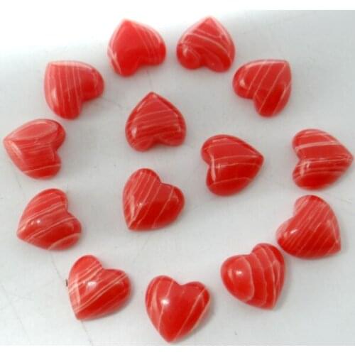 15*18mm Natural stone Quartz crystal Turquoises tiger eye Heart Cabochon Pendant for diy Jewelry making necklace Accessories10PC