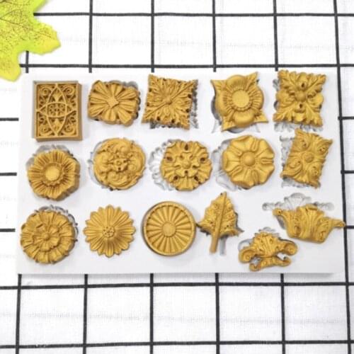 Retro Relief Gemstone Molds Fondant Cakes Decor Tools Silicone Molds Sugarcrafts Chocolate Baking Tools For Cakes Gumpaste Form