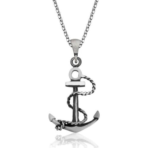 Tevuli 925 Sterling Silver Sailor Anchor Necklace