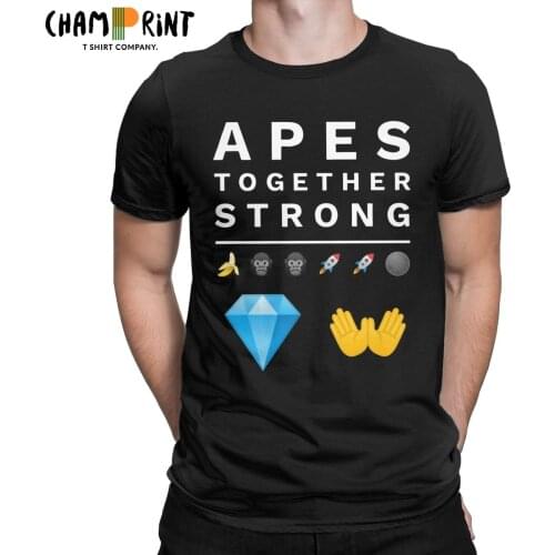 Funny Apes Together Strong T-Shirt Men Wallstreetbets GME WSB T Shirts Stock Stonks Trader Diamond Hands Tee Shirt Plus Size Top