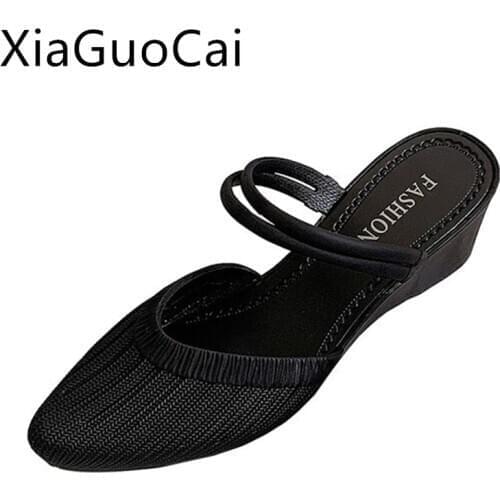 Hot Sale 2020 Newest Jelly Doll Shoes Wedge Casual Ladies Slippers High Heels Platform Women Slides Shoes