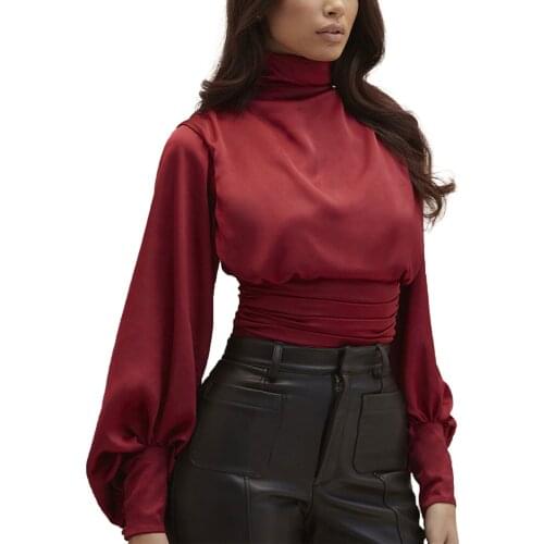 Womens Bodysuit See Through Backless Long Sleeve High collar Jumpsuit Riding Suit for Female Claret color