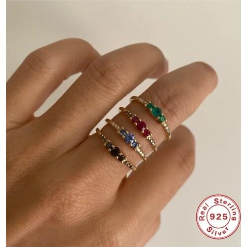 BOAKO Anillos Mujer 925 Sterling Silver Open Rings Finger Ring For Women Fashion Party Wedding Gold Ring Girl Jewelry Gifts