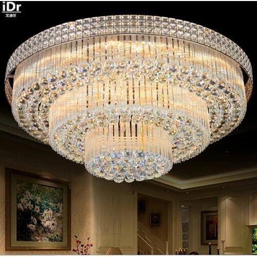 Golden Circular living room lamp crystal lamp S King Cake bedroom living room lights LED lights Ceiling Lights the new listing