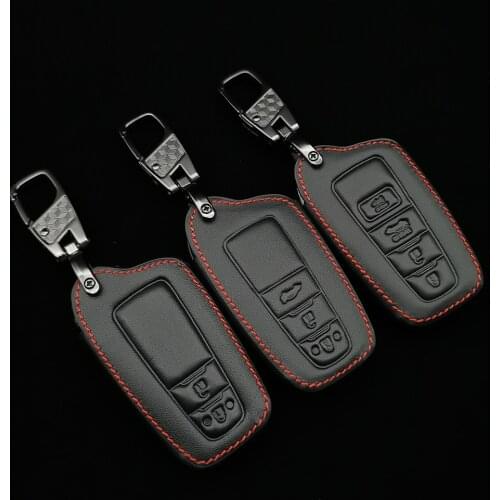 2/3/4 Button Leather Key Fob Cover Case For Toyota Prius Camry Corolla C-HR Chr Rav4 Prado 2018 Keyring Car Accessories Box