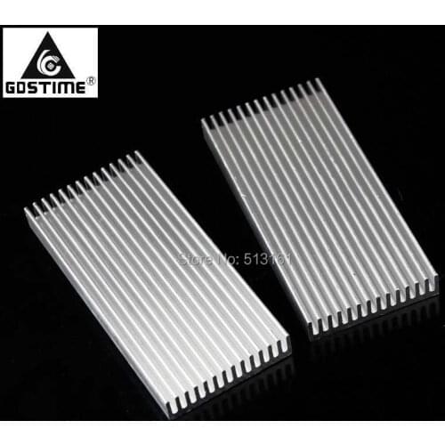 2PCS Gdstime 100x45x10mm Aluminium Radiator Heatsink Heat Sink 100mm x 45mm 10mm