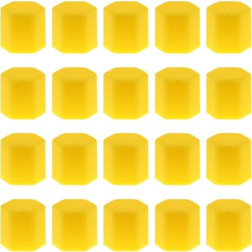 20pcs 17mm Yellow Cover Bolts Hex Lug Nut Covers Auto Car Wheel Tyre Plastic Silicone Dust Protective Caps Protector Set