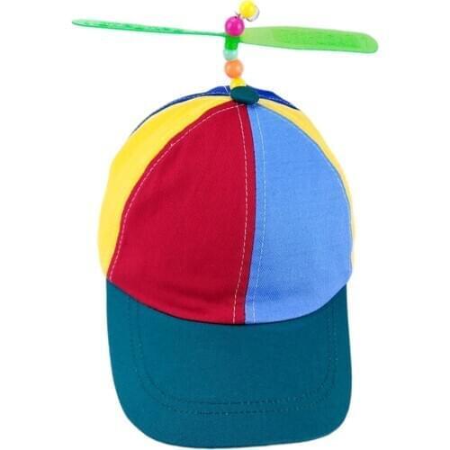 2019 Adjustable Colorful Propeller Hat Propeller Ball Baseball Cap Dragonfly Cartoon Hats for Child Adult Boys Girls Hat