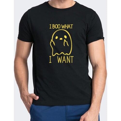 2021 New Style Funny Ghost Graphic Printed Tops I Boo What I Want Letter Print Tshirt Casual Summer Fashion 100% Cotton Tee