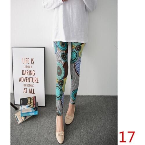 22Color Summer Fashion Vintage graffiti printed womens floral legging Women black blue gray Leggings lady lovely trousers