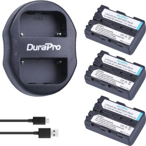 3pc NP-FM500H FM500H Rechargeable Li-ion Camera Battery + USB Dual Charger For Sony A57 A65 A77 A99 A350 A550 A580 A900