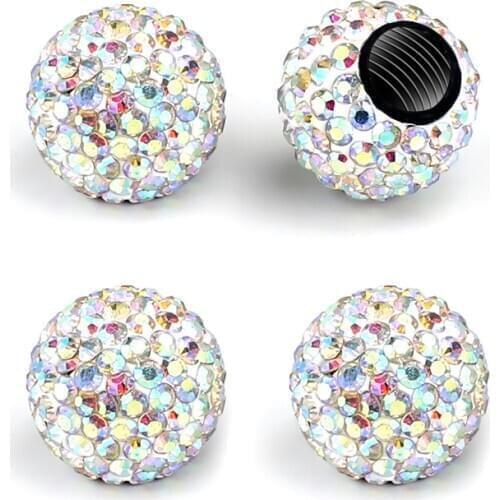 4Pcs Diamond Wheel Tire Rim Value Cap Cover Crystal Exter Decoration for Mini Copper One JCW R55 R56 R60 F54 F55 F56 Accessories