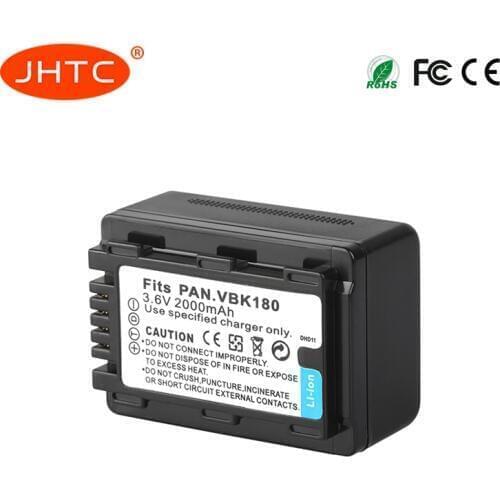 Camera Battery VW VBK180 For Panasonic HC-V700MGK HC-V10GK HC-V100GK HC-V100MGK HC-V500GK HC-V500MGK VW-VBK180 2000mAh
