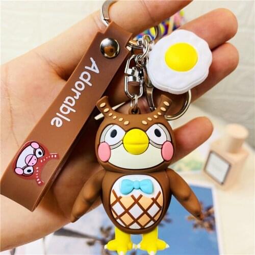 Anime Doll Creative Key Chain Cartoon Personality Raccoon Hedgehog Owl Men Women Bag Ornaments Car Accessories Key Rng Gift