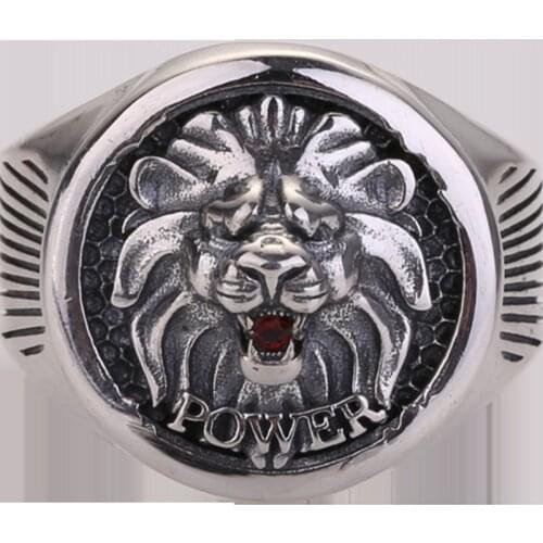 Apinje Vintage 925 Sterling Silver Ring for Men And Women Animal Lion Fine Jewelry