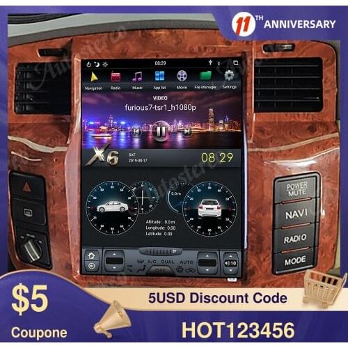 For NISSAN PATROL 5 Y61 Tesla style Screen Car GPS Navigation Headunit Android 9.0 4G LTE Multimedia Player Radio Tape Recorder