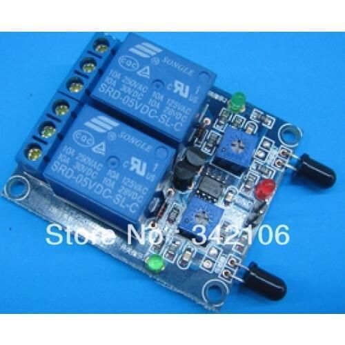 Free Shipping!!! 2-way relay module combo flame sensor module detects fire flame fire alarm module sensor