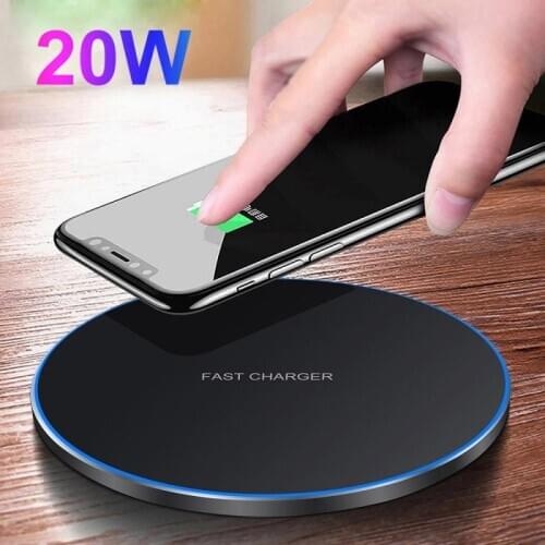 20W Qi Wireless Charger For 12 X XS Max XR 8 Plus Xiaomi Mi 9 Pro Ultra-thin Fast Charging Pad Iphone Wireless Charger