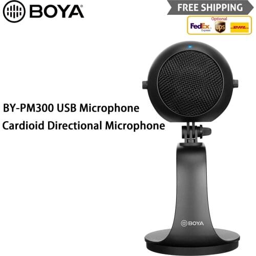 BOYA BY-PM300 Desktop Microphone Cardioid Directional Gain Control for USB Computer Windows Mac PC Android Type-C Smartphone Mic
