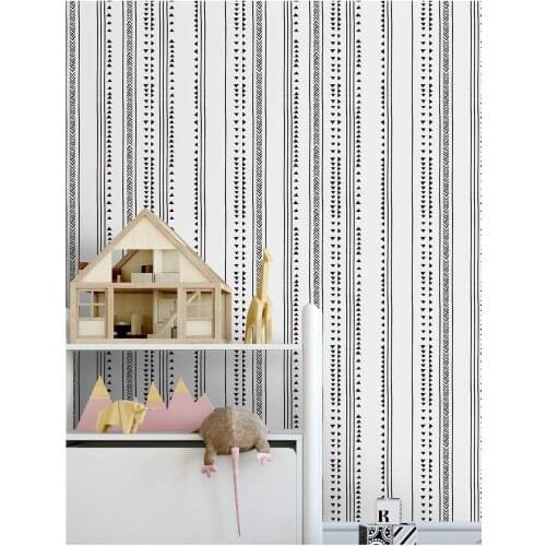 Home Peel and Stick Wallpaper Arrow Trellis Black White Vinyl Self Adhesive Modern Triangle Wallcoverings for Wall Decor