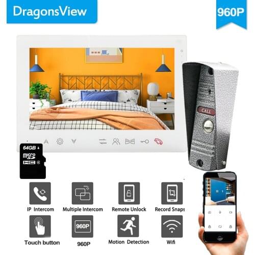 Dragonsview Wifi Video Doorbell Intercom System Wireless Smart Door Phone Tuya App Remote Control 7 Inch Unlock Record 960P