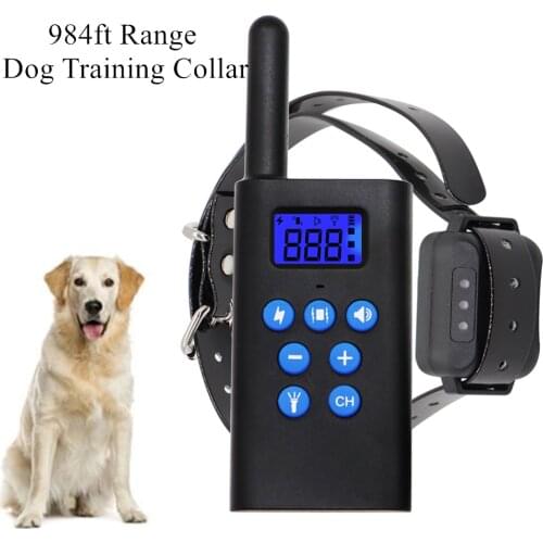 Dog Training Collar Rechargeable Waterproof Stop Barking No Bark Dog Shock Collar 984ft Range Remote For All Size Vibration Soun