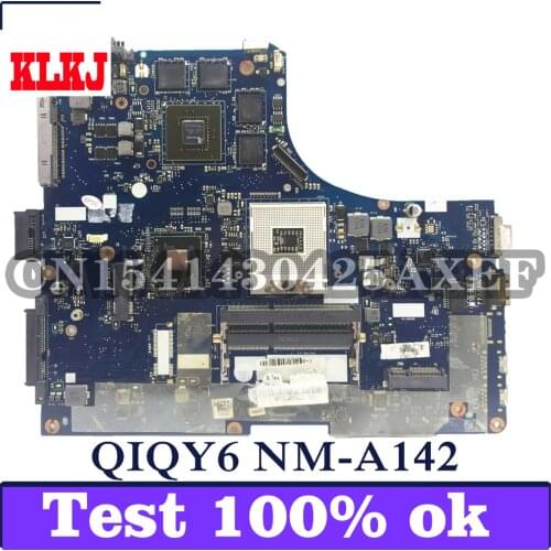 KLKJ QIQY6 NM-A142 Laptop Motherboard For Lenovo IdeaPad Y500 Original Mainboard GT750 HM76