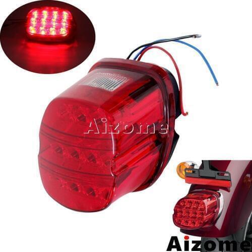 Motorcycle Red LED Taillight Layback Rear Stop Light For Harley Sportster Softail Dyna Touring Low Rider Road King