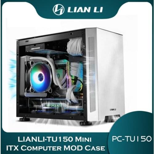 LIANLI-TU150 Mini ITX Computer MOD Case, Transparent water cooling sides Chassis,ARGB SYNC Front Panel
