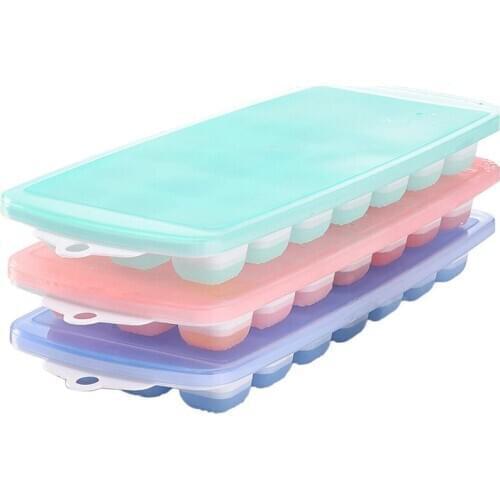Ice Cube Trays,3 Packs Flexible Silicone Ice Cube Molds Tray with Lids, Ice Trays Make 63 Ice Cube, Stackable Durable