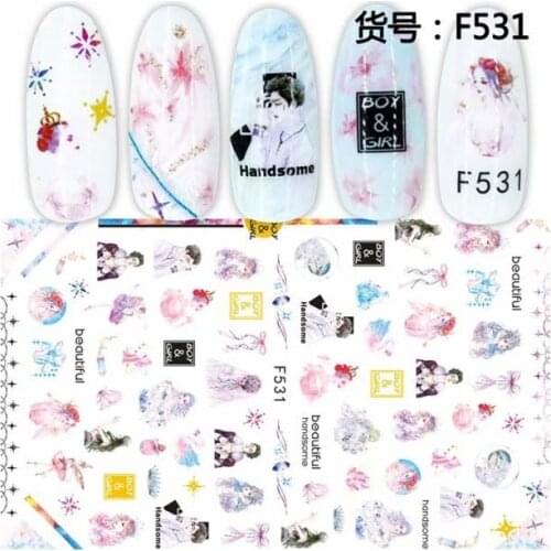 Cartoon Girl Star adhesive 3d nail sticker foil nails art decoration cute cartoon designs nail decals manicure supplies tool