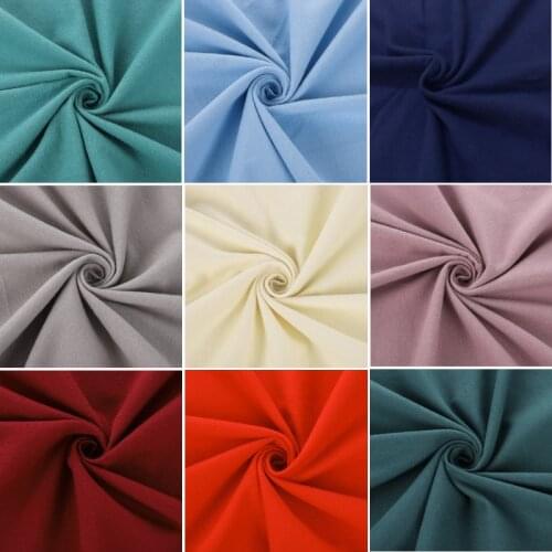 Soft Cotton Flannel Fabric Solid Color for Dress,Shirts,Sleepwear Black White Red Pink Blue Green Grey Burgundy by the meter