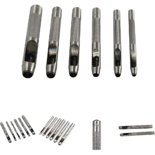 6pcs Waistband Watchband Belt Hole Eyelets Punch Diy Flat Chisel Leather Craft Hole Punch Prong Tool Set Пробойник Для Кожи