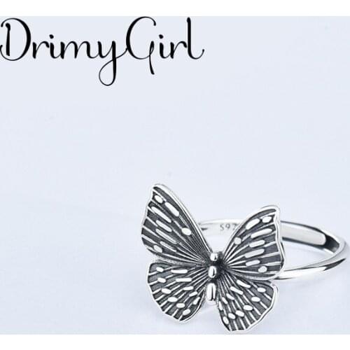 New Hot Sale Exaggerated Adjustable Size Butterfly Rings For Women Men Girl Party Gifts Minimalist Jewelry 2021