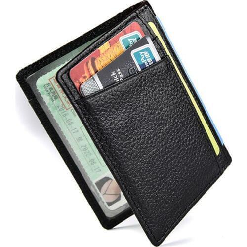New Fashion Business Credit Card Holder Driving License ID Card Holder Case Bifold Purse Male Litchi Leather Wallet Purse Bag