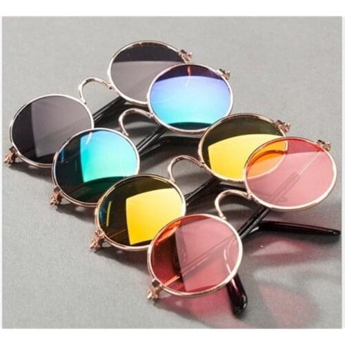 Pet Products Lovely Vintage Round Circle Cat Sunglasses Reflection Eye Wear Glasses For Small Cat Pet Photos Props Accessories