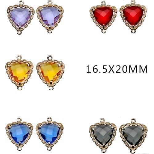 4p 20MM sparking Crystal 18k Gold Plated Charms Pendant accessories eardrop making Necklace material Earrings findings Jewelry