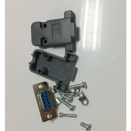 10 Set RS232 serial port connector DB9 female socket Plug connector 9 Pin copper RS232 COM adapter with Plastic Case DIY HY577-2