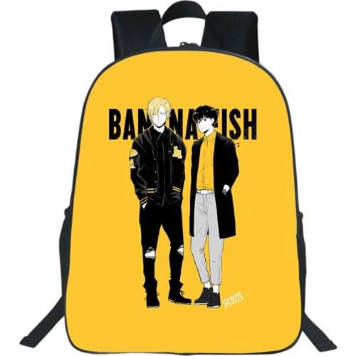 Banana Fish Backpack Cartoon School Bag Students Boys Girls Bookbag Galaxy Print Travel Bagpack Anime Rucksack Kawaii Mochila