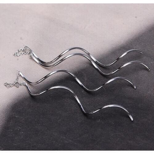 Ear Line For Women Simple Spiral Earrings Rose Gold Color Fashion Jewelry Brithday Friendship Gift