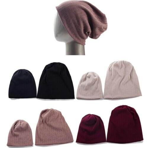 Geebro Baby Kids Teenager Knitted Ribbed Beanie Hats Fashion Adult Plain Skullies Thicken Warmer Hat Unisex Baggy Casual Bonnets