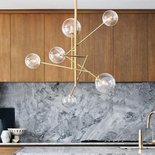 Modern Pendant Lights glass ball Hanglamp Gold Metal pendant lamps Luminaria Kitchen home decor indoor Lighting nordic lamps