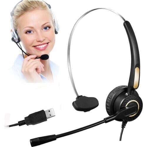 USB Headset with Microphone for PC/Computer, Call Center Headset Noise Cancelling,Audio Headset for Skype Phone,Computer Headset
