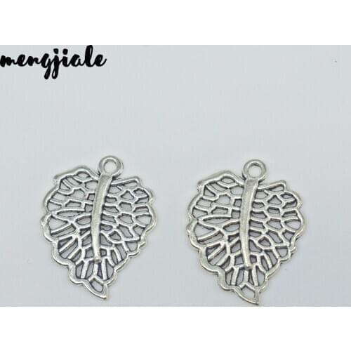 20pcs Vintage Metal Hollow Tree Leaf Charms for Jewelry Making Classic DIY Handmade Fashion Accessories Leaves Pendant 24*19mm
