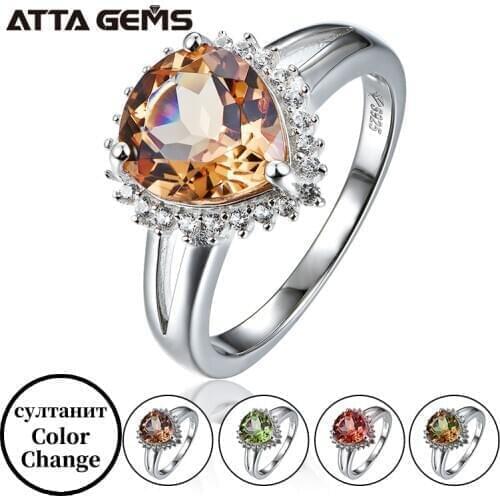 Diaspore изменение цвета Silver Rings for Women Wedding Silver Jewelrys 3 Carats Created Diaspore Color Change Fine Jewelry